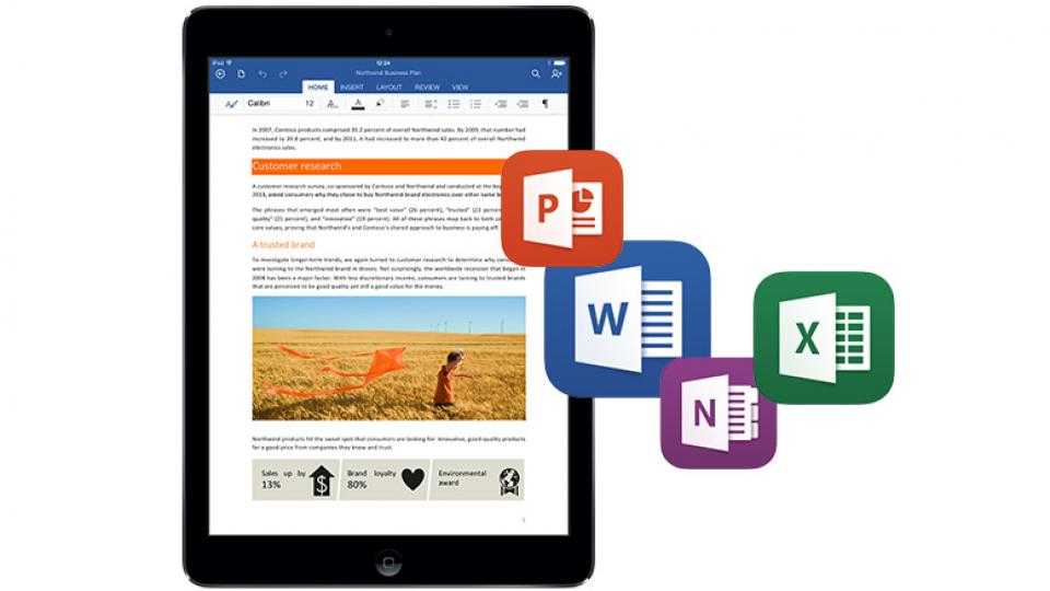 Microsoft met à jour les applications Office pour iPad vers la version 1.1