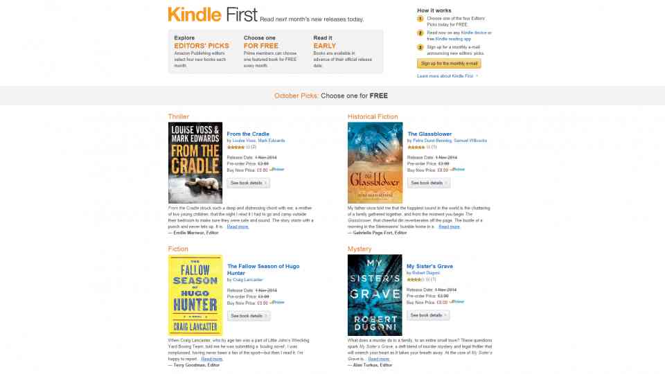 Amazon lance le service de livres Kindle First